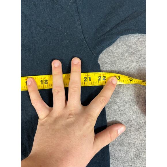 VINTAGE 90s Surgeon Generals Warning Smoking Shirt Mens Large Blue Graphic Tee - Picture 2 of 5